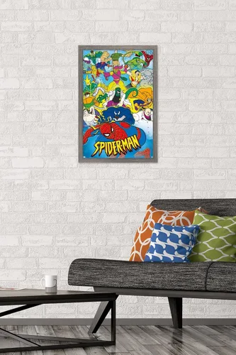 Miniatura 2 de Trends International Marvel Comics Spider-Man - Póster animado de pared de los años 90, 22.4 pulgadas de largo x 14.7 pulgadas, versión enmarcada