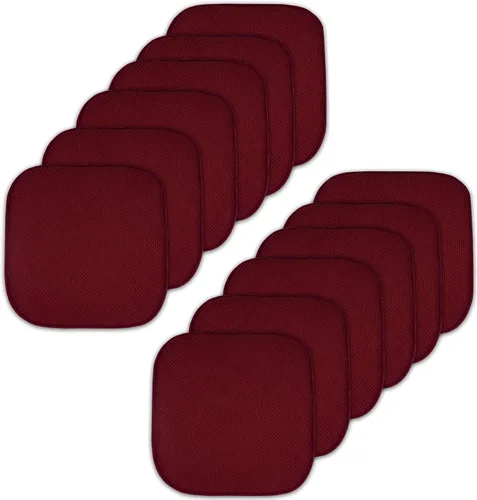 Miniatura 77 de Sweet Home Collection Cojines de espuma viscoelástica para silla, antideslizantes, diseño de panal de abeja, 16 x 16 pulgadas, paquete de 2
