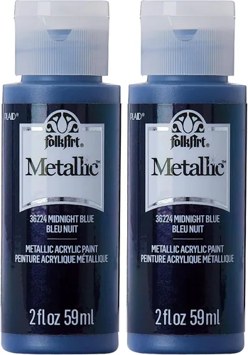 Miniatura 26 de FolkArt Pintura Acrílica Metálica para Manualidades, Fucsia Chispeante 60 ml Pintura Premium con Acabado Metálico, Perfecta para Aplicar Fácilmente