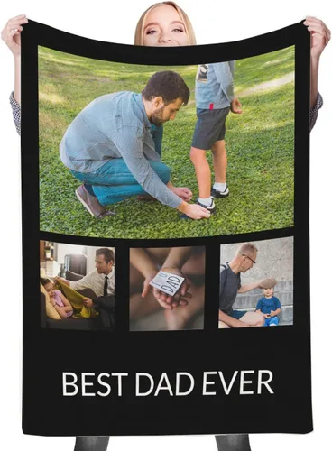 Miniatura 24 de Regalos de cumpleaños personalizados, manta personalizada con mis propias fotos para mujeres, hombres, mamá, papá