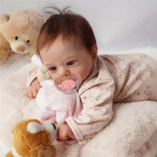 Miniatura 5 de Muñecas de bebé Reborn realistas de 18 pulgadas, muñecas realistas de niña recién nacida con cuerpo posable, suave y pesado, muñeca de bebé