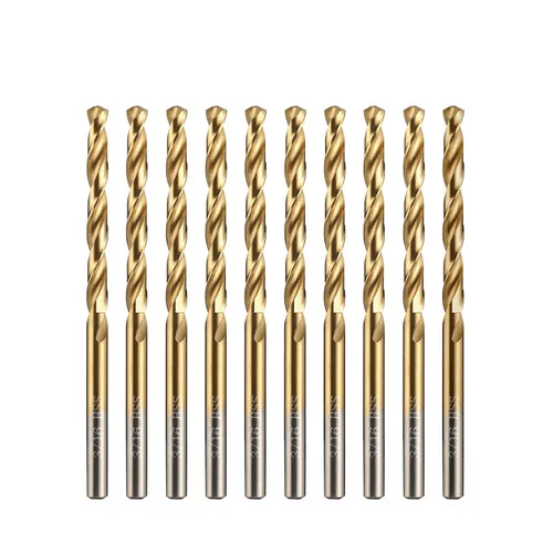 Miniatura 12 de amoolo Brocas de titanio de 1/4 pulgadas (10 unidades), brocas de metal HSS 4341 prémium para madera, metal, acero, plástico, aleación de aluminio