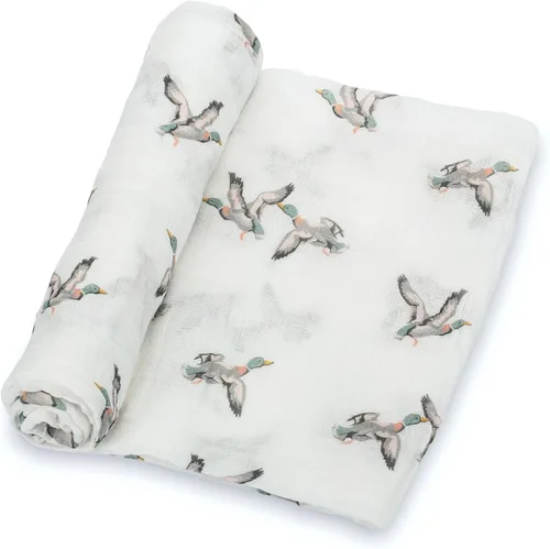 Miniatura 11 de LollyBanks Manta para envolver al bebé, manta de muselina 100% algodón para niños y niñas, grande de 47 x 47 pulgadas, mantas suaves y transpirables