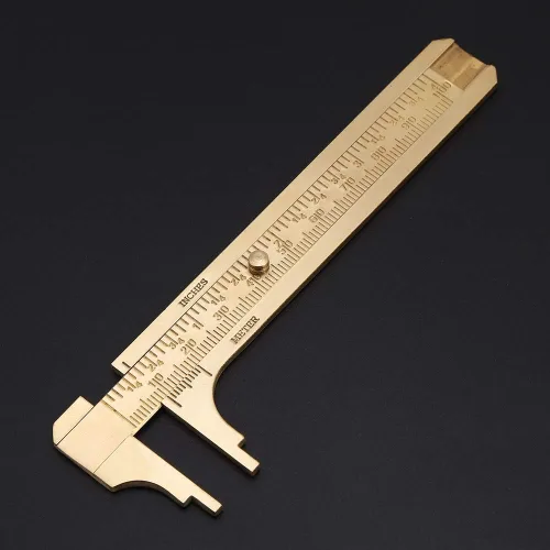 Miniatura 3 de Regla de calibrador deslizante Vernier, calibre deslizante de latón macizo, herramienta de medición de regla de calibre deslizante de mm/pulgada