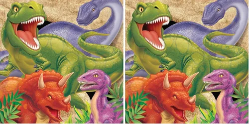 Miniatura 5 de Creative Converting Servilletas de papel de 3 capas de dinosaurio, almuerzo, explosión de dinosaurio