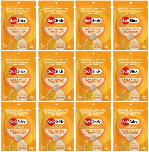 Miniatura 10 de SaltStick FastChews, tabletas de repuesto de electrolitos para rehidratación, ejercicio, senderismo y recuperación deportiva, 12 paquetes de 10