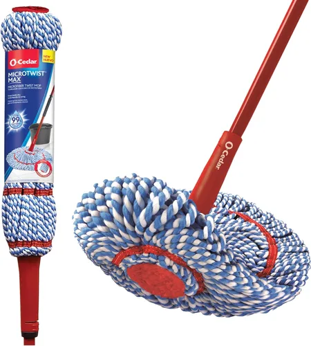 Miniatura 11 de O-Cedar MicroTwist MAX Trapeador de microfibra con torsión y 2 repuestos extra Cuenta con escurrido sin usar las manos Cabezal de trapeador