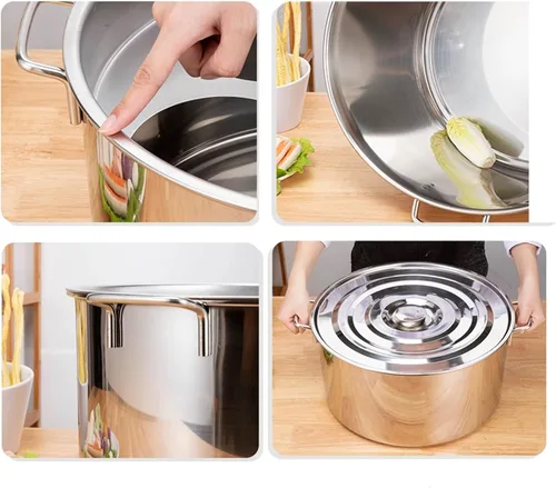 Miniatura 4 de UTOYA Stainess - Olla de acero para pasta con insertos, olla de cocina con divisor y colador, olla de inducción resistente, inducción, cerámica