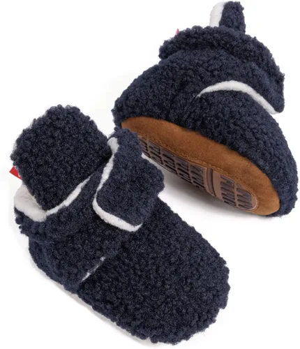 Miniatura 58 de Botines de forro polar para bebés, niños y niñas, pantuflas antideslizantes con agarre suave, zapatos de calcetín para recién nacidos, cuna