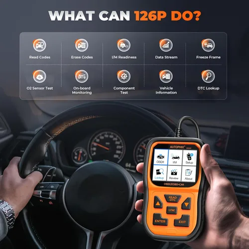 Miniatura 3 de AUTOPHIX Escáner OM126P OBD2, lector de código de luz de verificación del motor, escáner de código de automóvil para diagnóstico automotriz, lectura