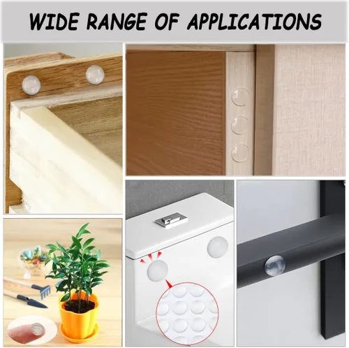 Miniatura 4 de Paquete combinado de 256 piezas de topes protectores adhesivos transparentes, 2 tamaños, círculo plano, autoadhesivos para amortiguar el sonido