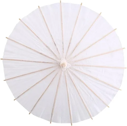 Miniatura 7 de Paraguas de papel blanco, paraguas de papel decorativo, paraguas de papel de pintura a mano para boda, fiesta nupcial, decoración de escenario, foto