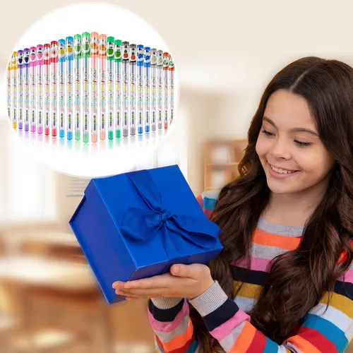 Miniatura 7 de Yexiya 72 bolígrafos de gel perfumados con purpurina multicolor, divertidos y lindos bolígrafos perfumados de frutas para artes, manualidades