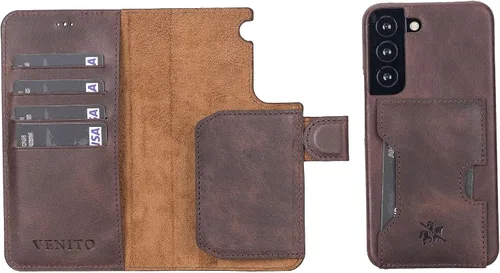Miniatura 193 de Venito Florence - Funda de piel compatible con Samsung Galaxy S9, extra segura con bloqueo RFID, cartera desmontable para teléfono (gris decolorado)