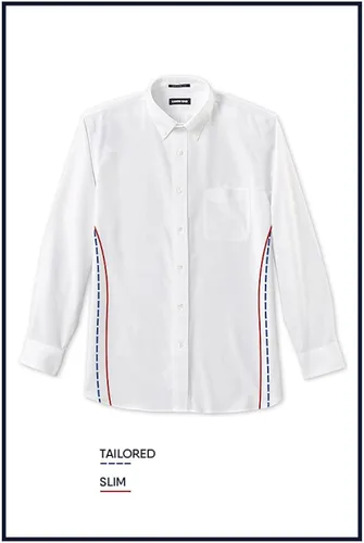 Miniatura 3 de Lands End Camisa de sarga de hierro sin ajuste tradicional para hombre