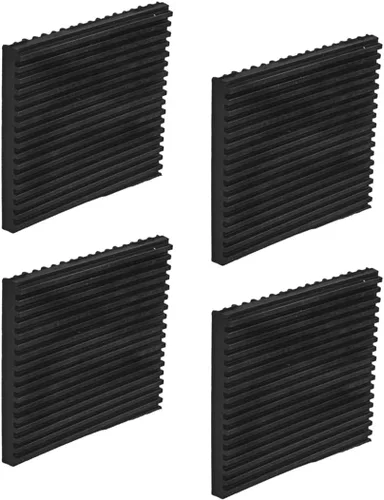 Air Jade Almohadillas de goma antivibración, 4 x 4 x 3/8 pulgadas, alfombrillas de aislamiento de vibración de goma resistentes para HVAC,