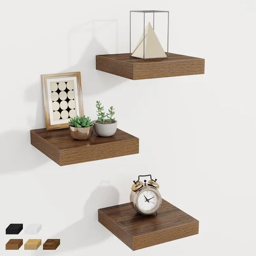 Miniatura 91 de Fun Memories Estantes flotantes de 12 pulgadas de profundidad, estantes de pared de madera de 16 x 12 pulgadas, estante de almacenamiento rústico
