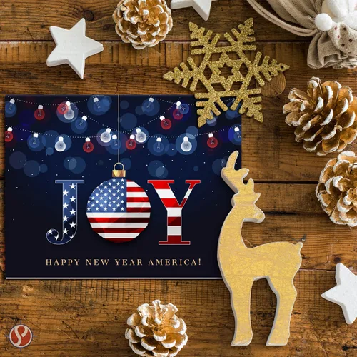 Miniatura 3 de 2026 Feliz Año Nuevo América! - Tarjetas de felicitación y sobres plegables de Navidad (en blanco en el interior), tarjetas patrióticas para regalos