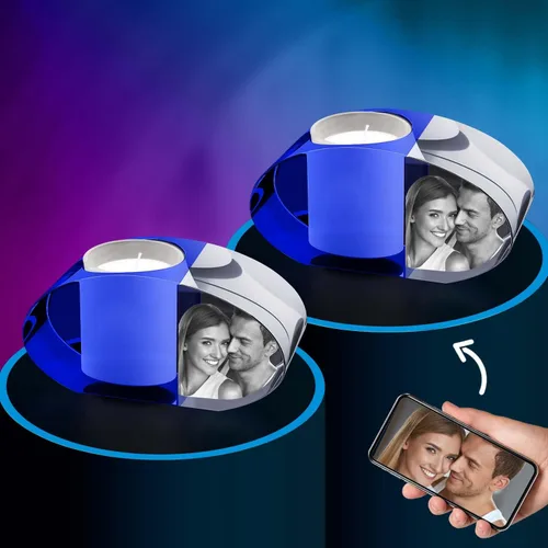 ArtPix 3D Portavelas de fotos de cristal, regalos personalizados para mujeres, hombres, esposa, marido, mamá, grandes regalos personalizados con tu