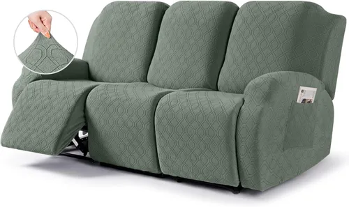 Miniatura 31 de VANSOFY Funda para silla reclinable, 3 piezas elásticas para silla reclinable, funda suave para silla reclinable, protector de muebles para perros