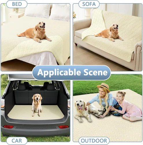 Miniatura 6 de hyha Manta impermeable para perro, manta suave para cama para perro, manta para mascotas, funda impermeable lavable para sofá, funda reversible