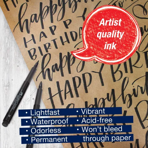 Miniatura 5 de Faber-Castell Black Modern Lettering Pitt Artist - Juego de 4 bolígrafos