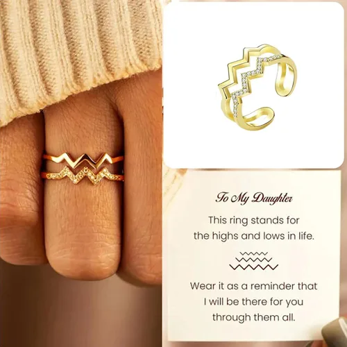Miniatura 15 de Regalos para hija de mamá, anillo de circón de doble onda, anillos de madre e hija, artículos de moda, regalos de cumpleaños, Navidad, 2025