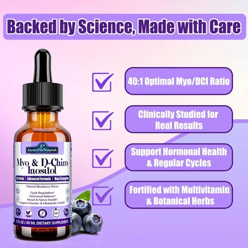 Miniatura 8 de Suplemento de mio-inositol y D-Chiro inositol para mujeres, proporción 40:1 que apoya el equilibrio hormonal y el ovario con bayas de árbol casto