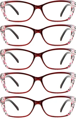 Miniatura 12 de LifeArt - 5 pares de anteojos de lectura, con filtro de luz azul, para la computadora, para mujeres y hombres, marco de anteojos de moda