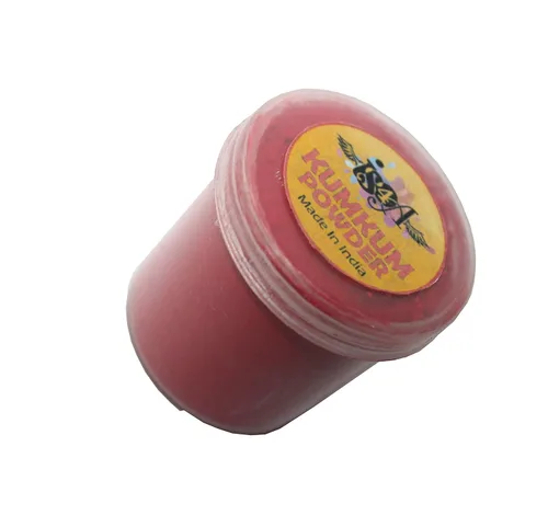 Miniatura 3 de IS4A Polvo de kumkum rojo oscuro indio puro (interior, kumkuma, Kum Kum) para Pooja, maquillaje y otros rituales hindúes (rojo oscuro, 0.90 onzas)