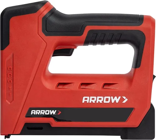 Arrow ET501C - Pistola profesional inalámbrica 5 en 1 para grapas y clavos, grapadora de alambre y clavadora de clavos a batería para tapicería,
