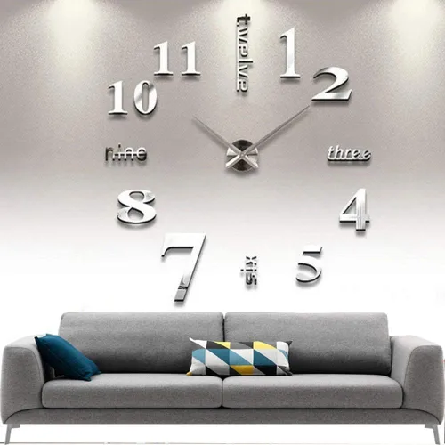 Miniatura 6 de Reloj de pared para bricolaje, moderno, grande, 3D, sin marco, espejo, calcomanías, decoración, hogar, oficina, sala de estar, dormitorio, Dorado