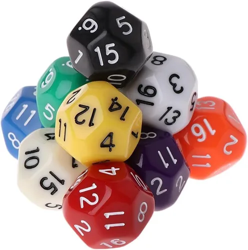 Miniatura 7 de Juego de 10 dados poliédricos D16 para Calabozos y Dragones de 16 caras