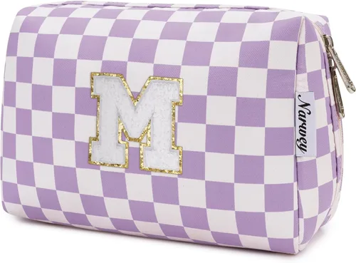 Miniatura 22 de Narwey Bolsa de maquillaje con inicial, regalos de graduación para adolescentes, niñas, niños y adolescentes, cosas de moda de 6 a 18 años, bolsa