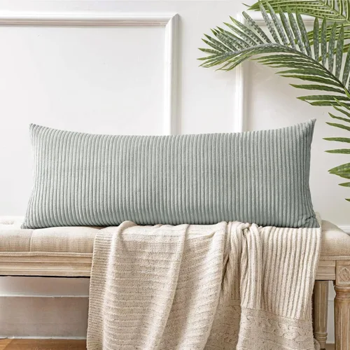 Miniatura 32 de Artscope Fundas de Almohada de Pana a Rayas Acogedoras Súper Suaves Decorativas Cuadradas Fundas de Cojín para Sofá Sillón Dormitorio Decoración