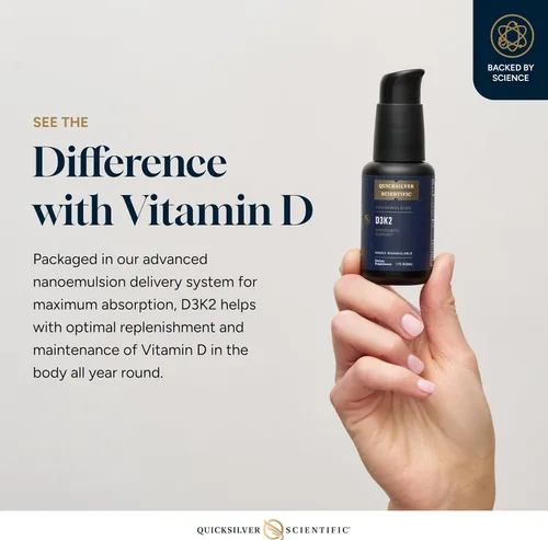 Miniatura 3 de Quicksilver Scientific Nanoemulsified D3K2 - Vitamina líquida emulsionada D3 + K2 MK7 Suplemento liposomal para corazón, salud ósea + apoyo