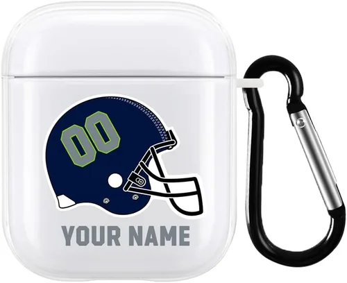 Miniatura 24 de Funda de casco de fútbol con nombre y número para Apple AirPods de 2ª y 1ª generación, regalo personalizado para fanáticos de los deportes de Arizona