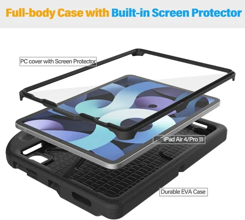 Miniatura 6 de SUPLIK Funda infantil para iPad Air de 5ª/4ª generación (10.9 pulgadas, 2022/2020), construida con protector de pantalla, iPad Air 5, funda a prueba