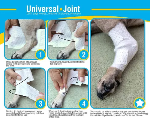 Miniatura 3 de PawFlex Vendajes para heridas articulares y de área grande para perros, gatos y otras mascotas. Ideal para esguinces de articulaciones de piernas