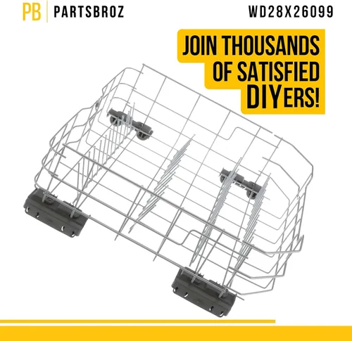 Miniatura 5 de PartsBroz WD28X26099 - Conjunto de estante inferior WD28X34744, compatible con lavavajillas Hotpoint General Electric - Reemplaza a AP6980564
