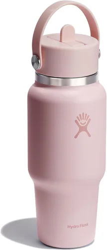 Miniatura 2 de Hydro Flask Botella de agua de viaje – Acero inoxidable aislado – Tapa ancha con pitillo, antiderrames, a prueba de fugas en 24 oz Trillium Pink