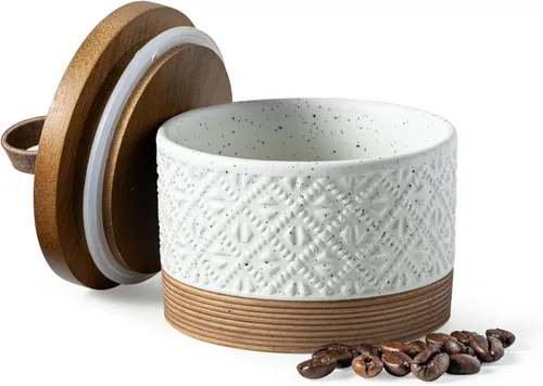 Miniatura 21 de Miamolo Botes de cerámica para café Contenedores de cocina para almacenamiento de alimentos para especias, azúcar, bolsas de té, botes apilables