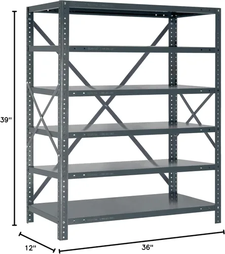 Miniatura 277 de Quantum QSBU-245BK Heavy Duty Shelving Unit with (7) Shelves and (24) QUS245 Black Bins for Garage Warehouse Storage Distribution 400 lb Load
