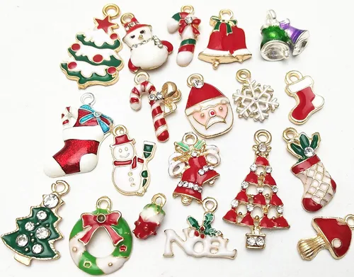 Miniatura 5 de 38pcs Christmas Pendant Charm for Necklace Bracelet Jewelry Making Clothes Sewing Bags Decoration Charm Diy Scrapbooking Supply (Christmas Styles 2)