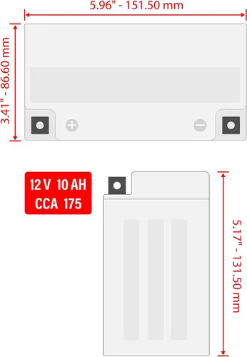 Miniatura 2 de Caltric Agm - Batería compatible con Honda Ch250 Ch-250 Elite 250 1985-1990