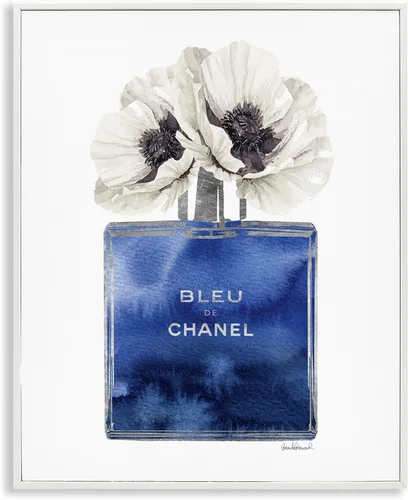 Stupell Industries Diseñador de moda Perfume Flor Azul Acuarela, Diseño por Amanda Greenwood