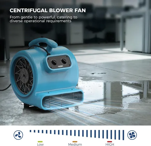 Miniatura 3 de ALORAIR Ventilador de Secado de Piso de 1/3 Hp 2000 CFM, Ventilador Soplador Movedor de Aire con Temporizador con Cable de 20 pies, 3 Velocidades, 5