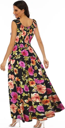 Miniatura 2 de OSTOO Women's 2024 Summer Boho Floral Print Tiered Casual Flowy Long Maxi Dress