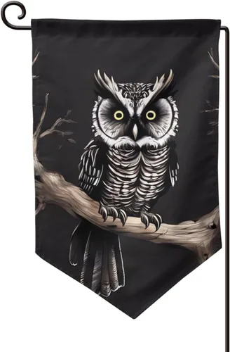 Miniatura 9 de Garden Flags 12x18 Inch Outside Winter Garden Flag Vertical Double Sided small Decorative Flag Late Night Owl Garden Yard Flag Outdoor Flag for all