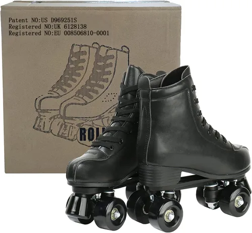 Miniatura 8 de Jessie - Patines de piel sintética ajustables de cuatro ruedas de alta calidad para mujeres, hombres, niños y niñas - Interior y exterior Rueda